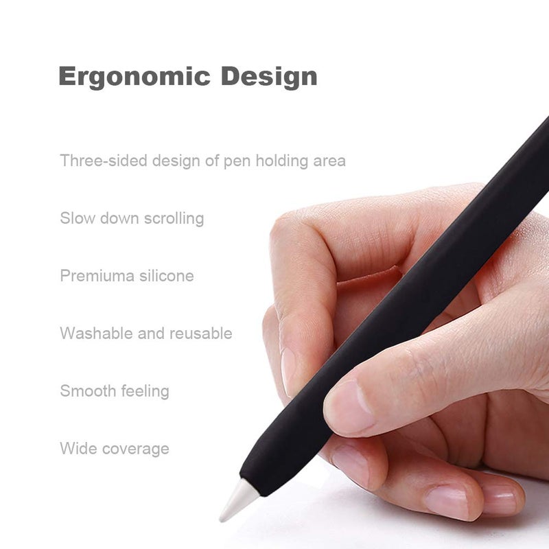 YINVA Case for Apple Pencil Grip for Apple Pencil Accessories Holder for Apple Pencil 2nd Generation Cover Sleeve for Apple Pencil with Protective Nib Cover for iPad Pencil(Black) - Image 5